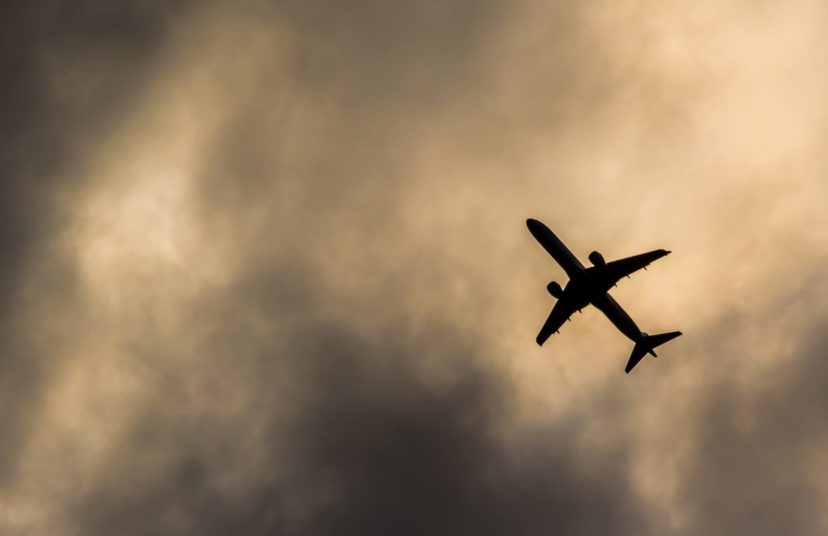 Airplane in sky